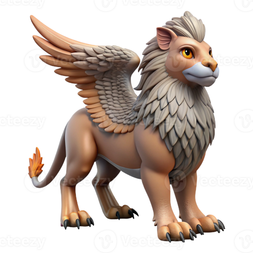 vibrant classic Griffin, eagle-lion hybrid, majestic, exclusive png