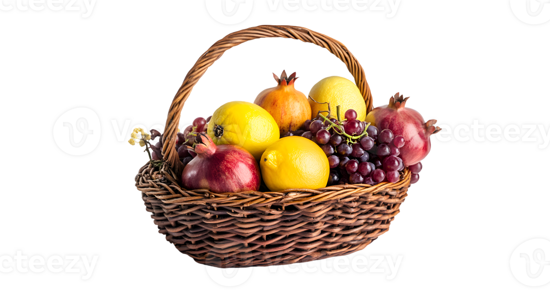 A basket brimming with fresh fruits including citrus berries and stone fruits perfect for he png
