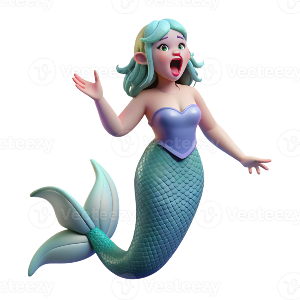extraordinary minimalist Siren, alluring sea nymph, singing, authentic png