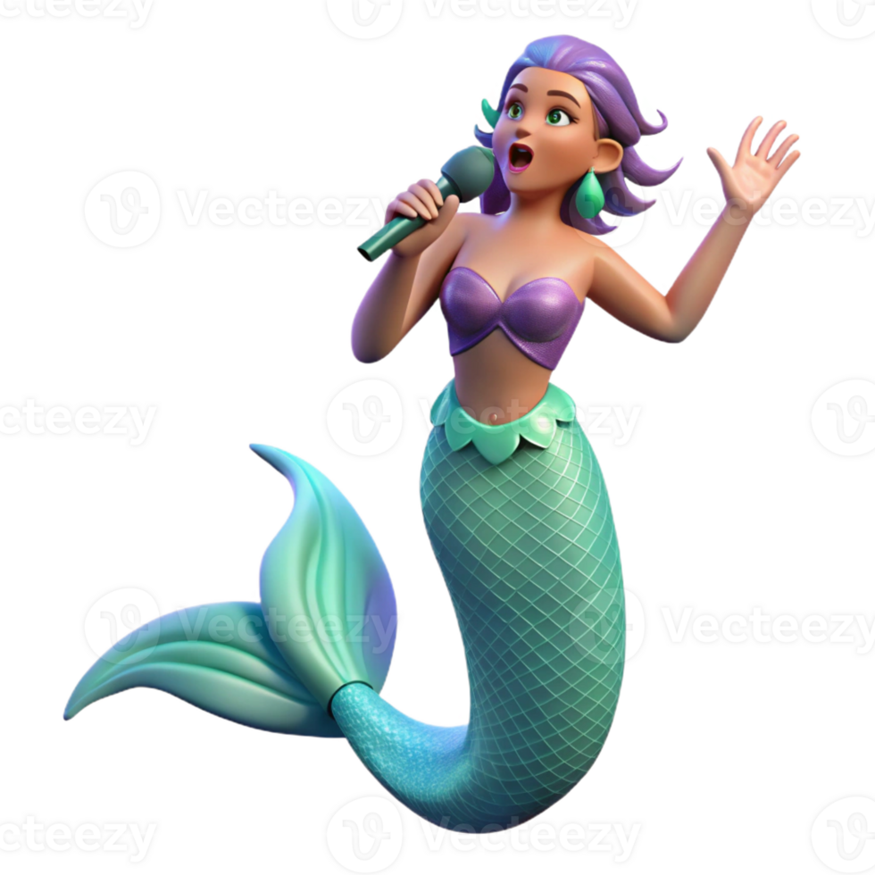 stunning contemporary Siren, alluring sea nymph, singing, authentic png