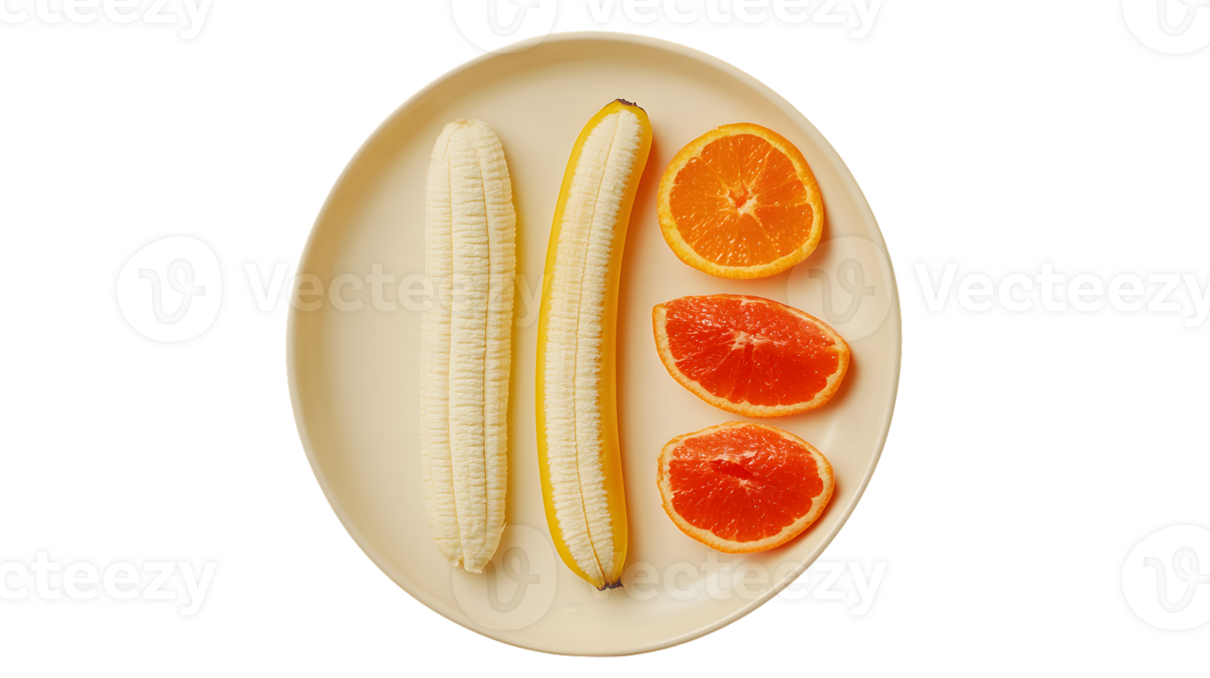 Fresh Fruits Display Sliced Banana and Orange Sections on a Plate for Healthy Eating and Culin png