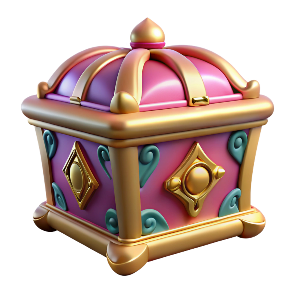 wonderful contemporary Pandora's Box, ornate container, mysterious, premium png