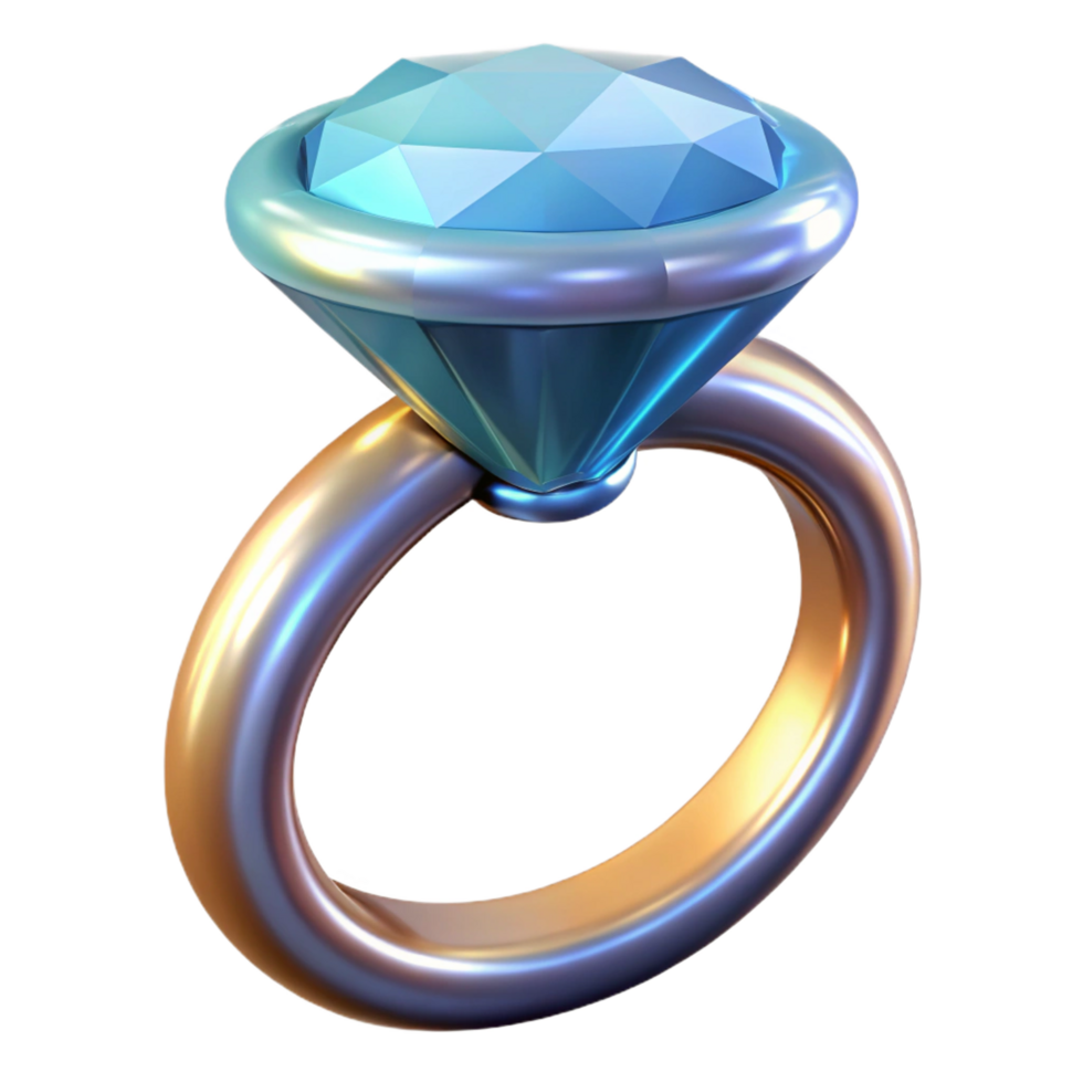 magnificent creative A diamond ring with a large, sparkling stone, authentic png