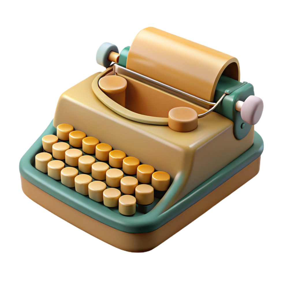 stunning artistic A vintage typewriter with keys, high resolution png