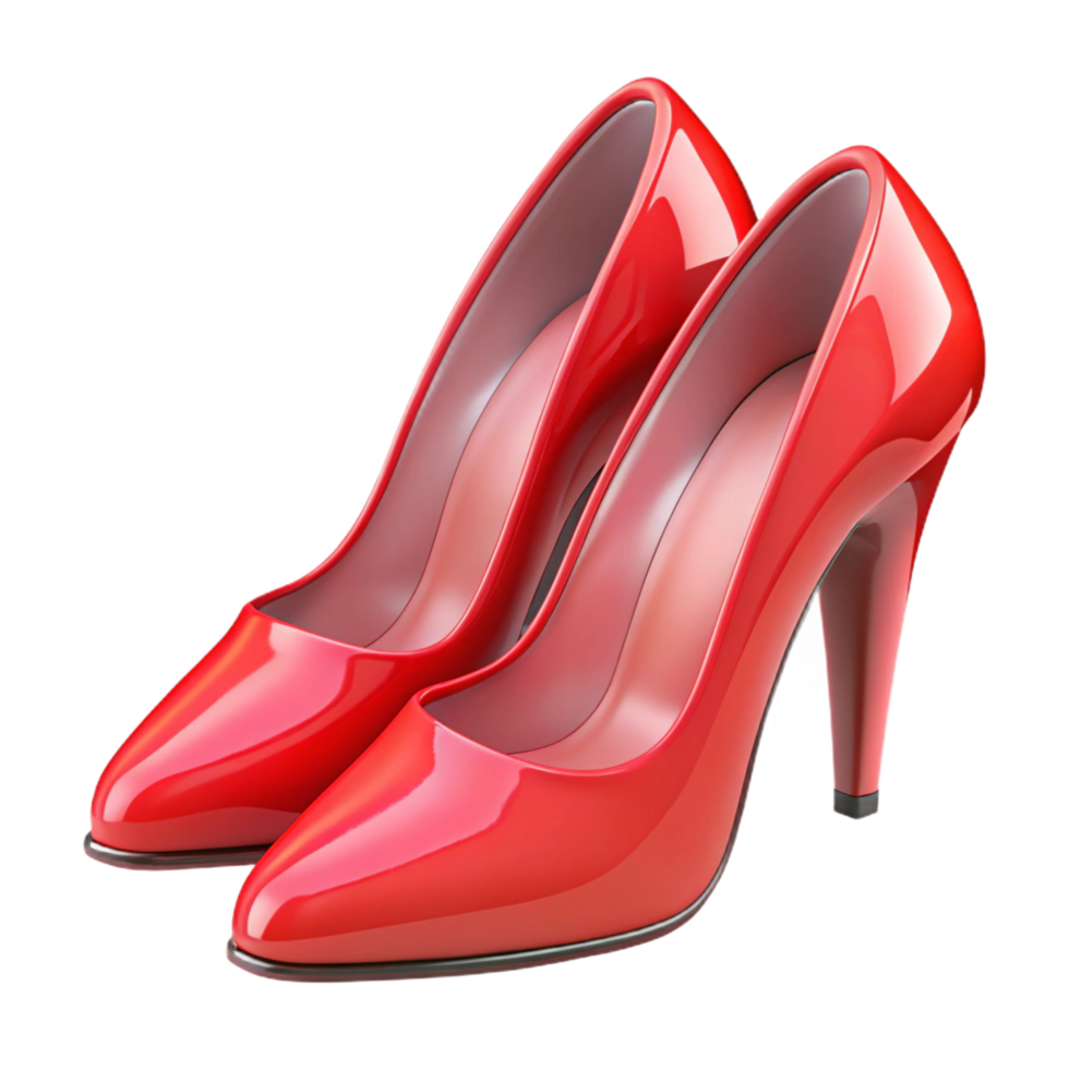 impressive traditional A pair of red high heels, authentic png