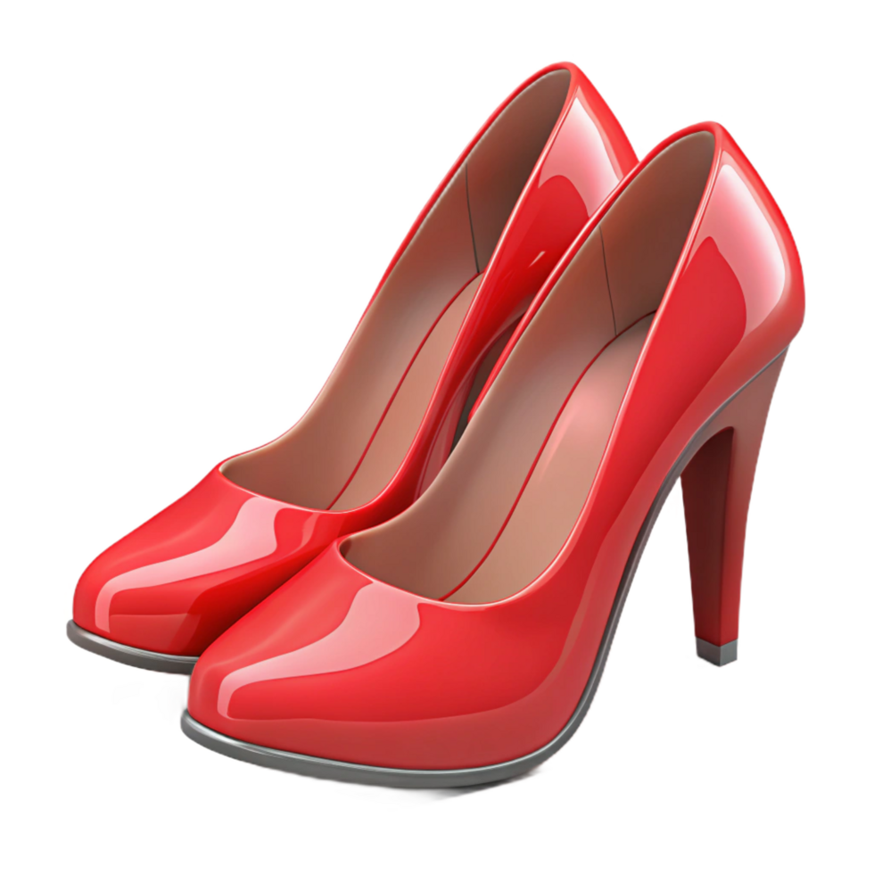 stunning vintage A pair of red high heels, exclusive png