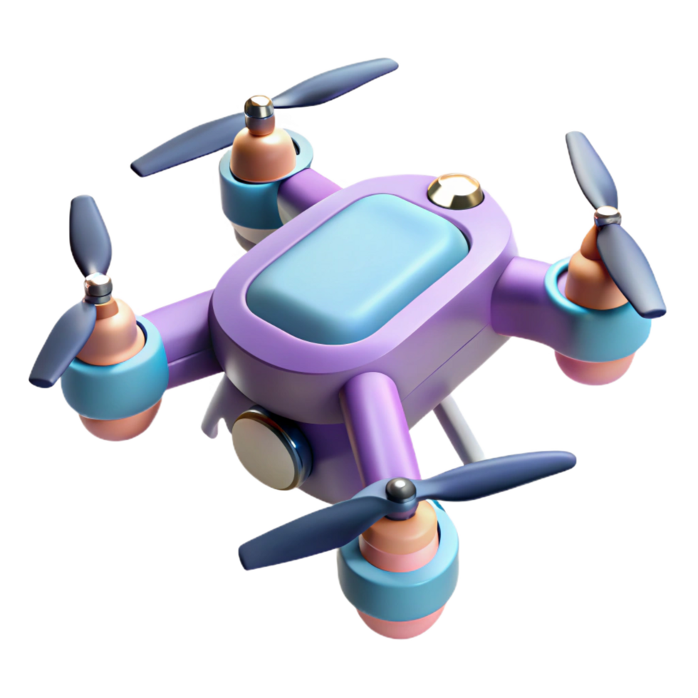 serene creative A drone, quadcopter design, 4K png