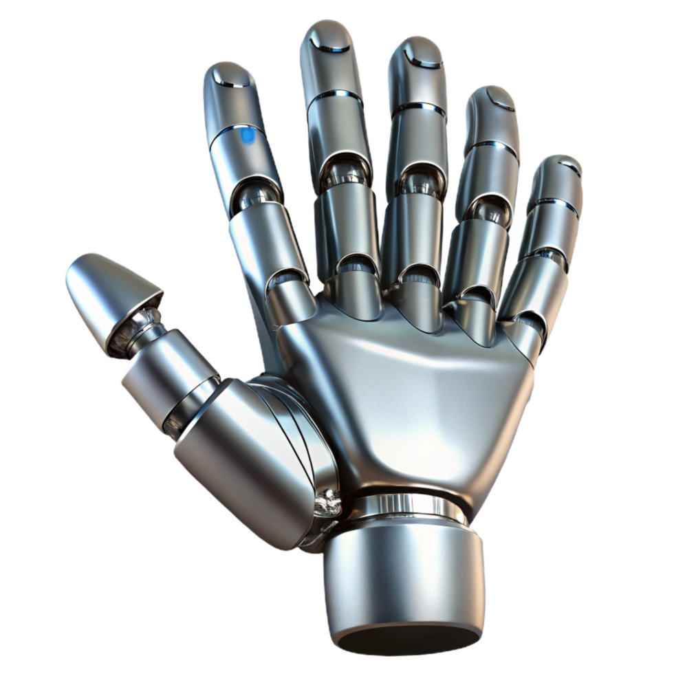 wonderful creative A robot hand, metallic and articulated, professional png