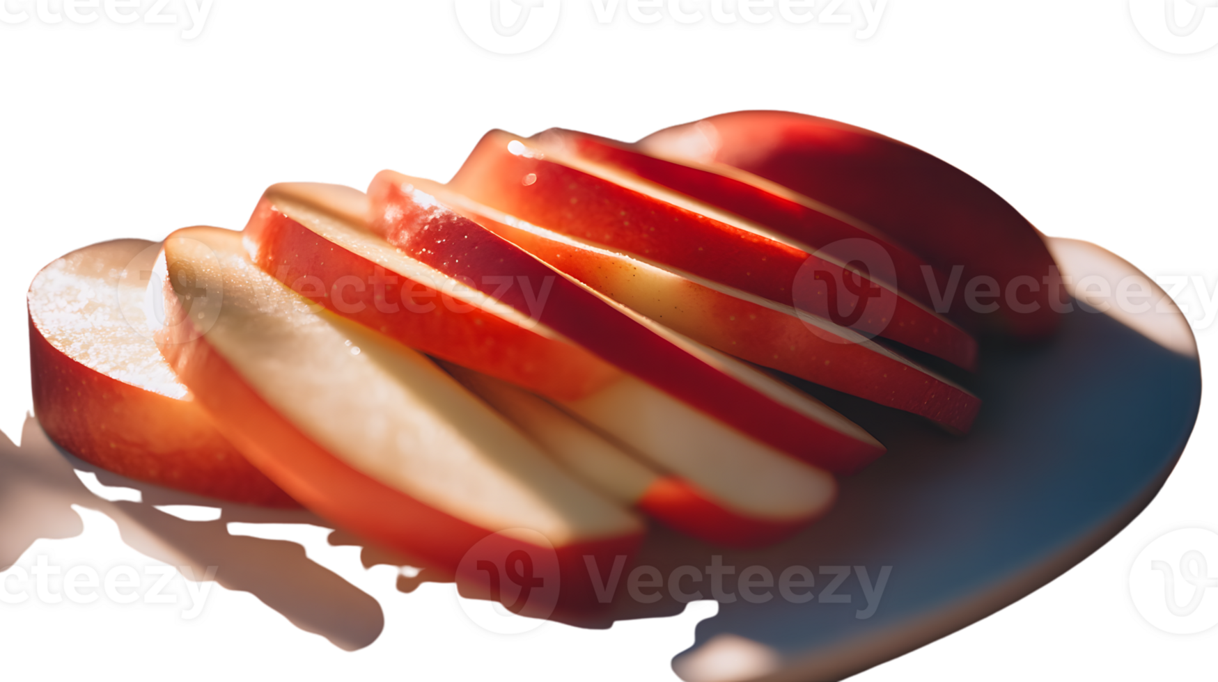 Freshly Sliced Red Apple on a Plate A Vibrant and Healthy Snack Option for Culinary and Lifest png