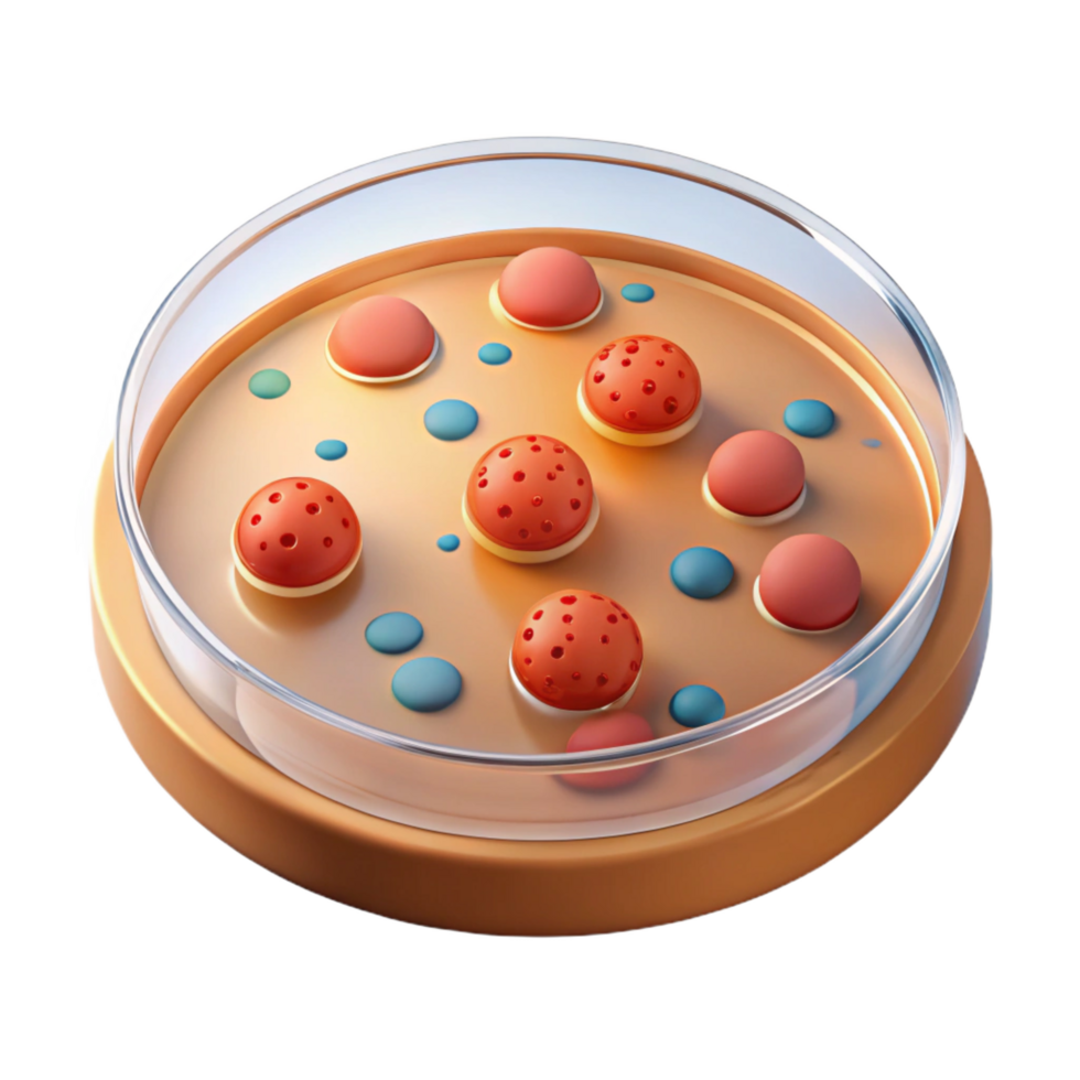 extraordinary traditional A petri dish with bacterial colonies, authentic png