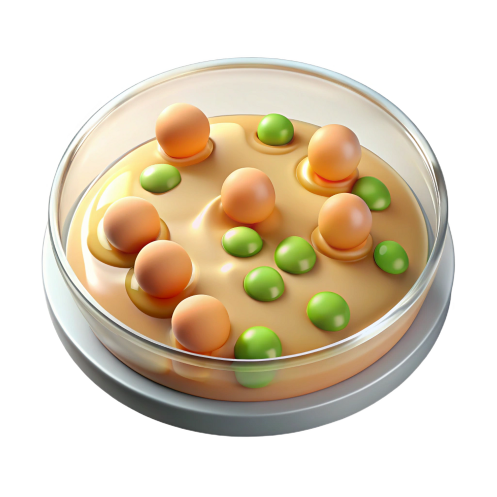 vibrant abstract A petri dish with bacterial colonies, 4K png