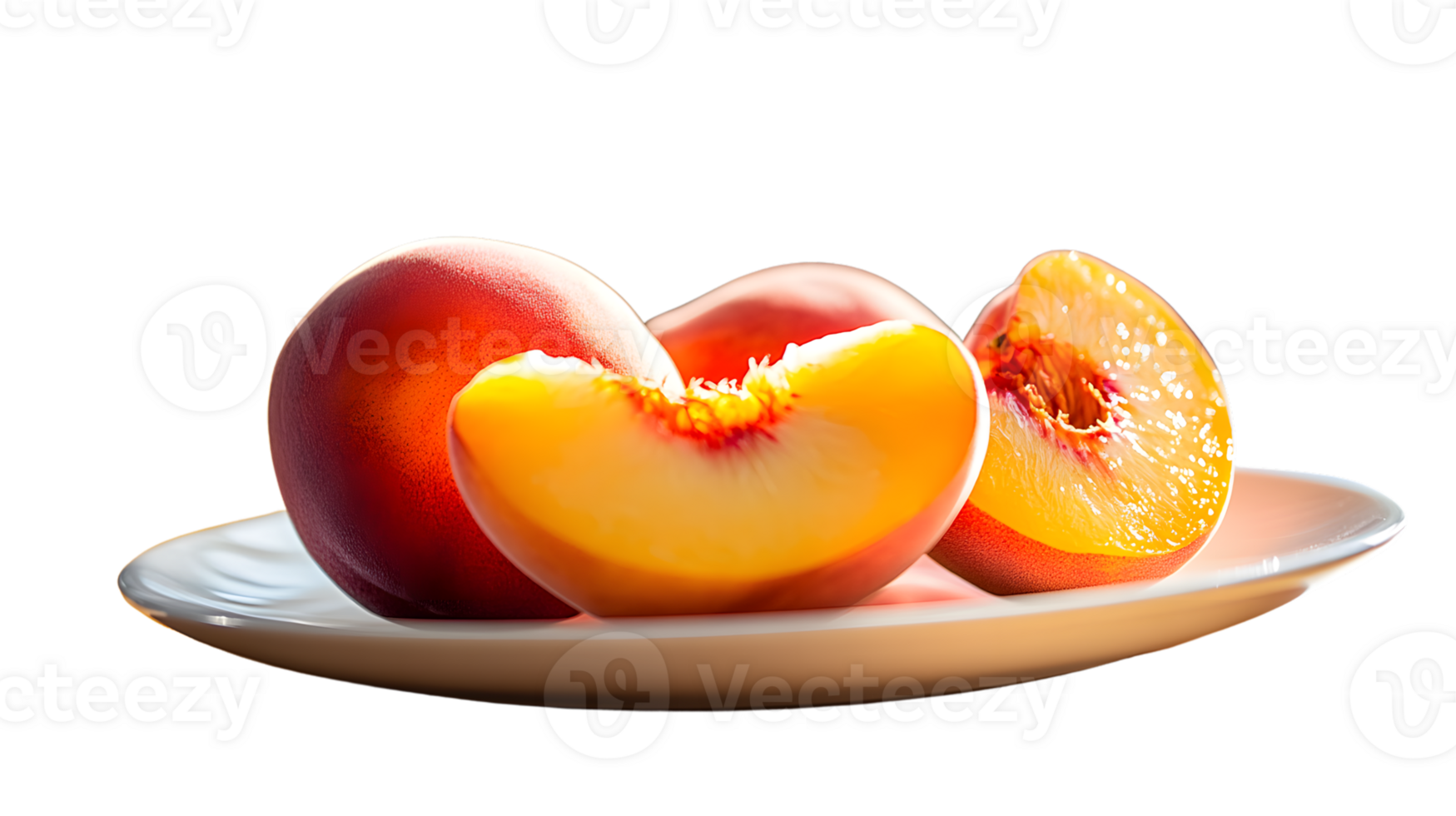 Juicy Fresh Fruit Displayed on a Plate Sliced and Whole Perfect for Culinary and Health Theme png