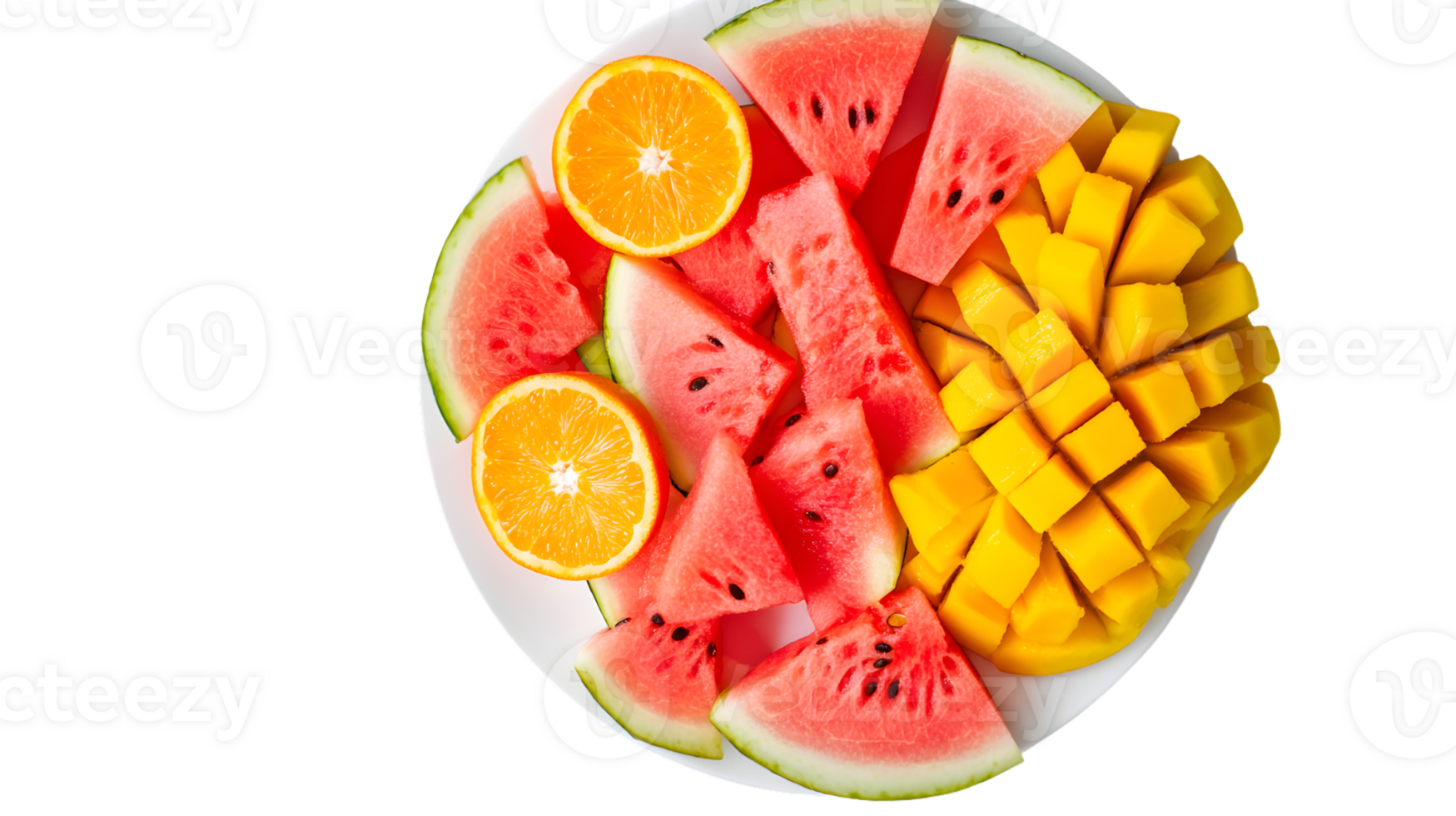 Refreshing Slices of Juicy Fruits on a Plate Perfect for Healthy Eating and Snacking Featurin png
