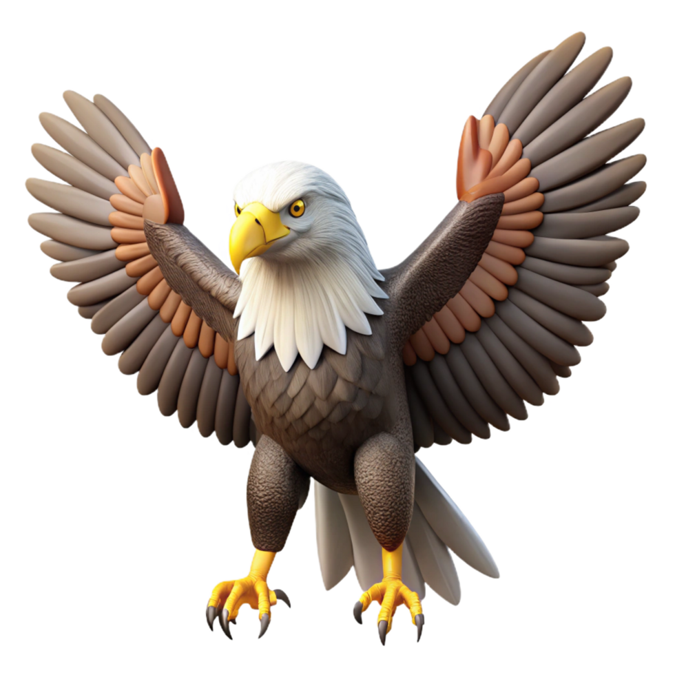 extraordinary contemporary A majestic Bald Eagle with wings spread, exclusive png