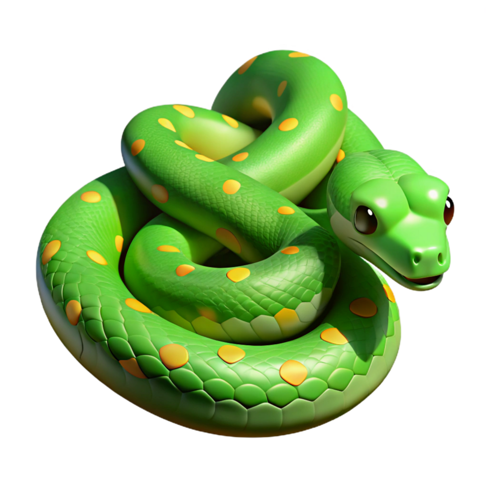 stunning classic A slithering Green Tree Python, original png