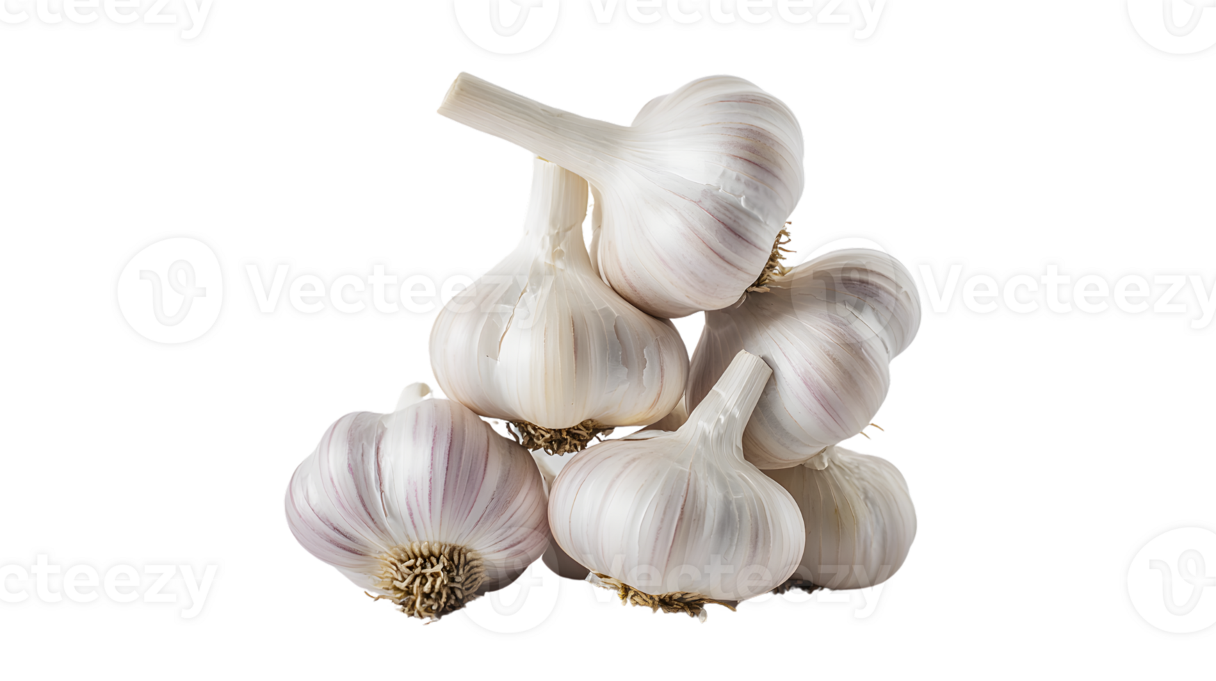 Fresh Garlic Bulbs on a Black Background for Culinary and Health Applications png