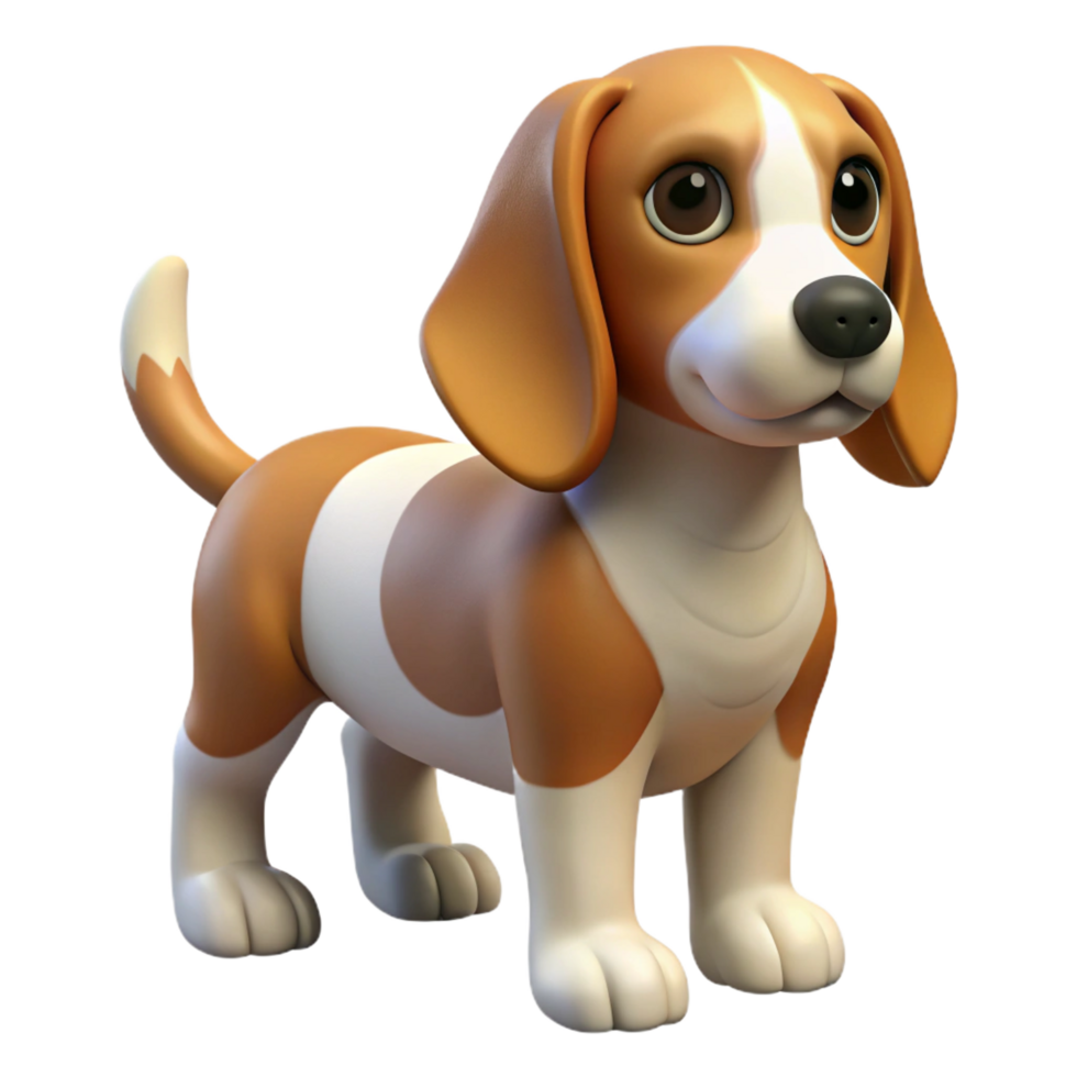 beautiful modern A Beagle with long ears, genuine png