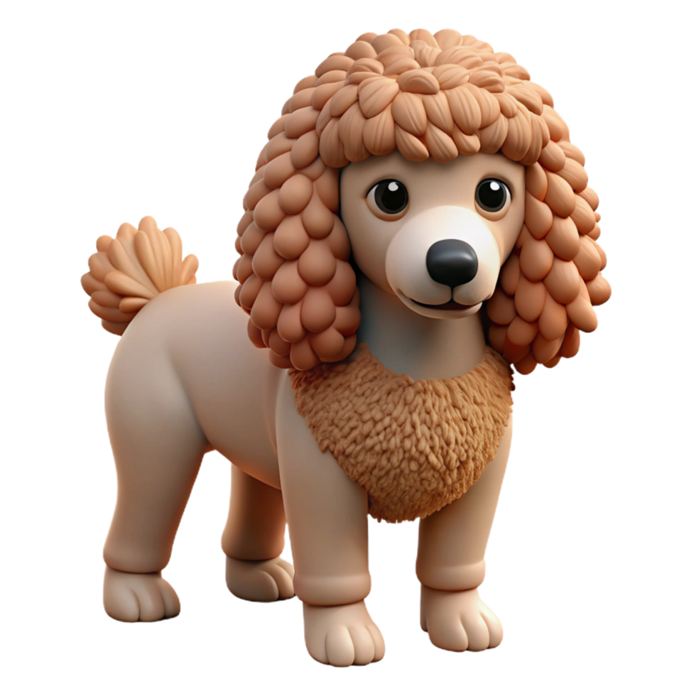 beautiful creative A Poodle with curly fur, professional png