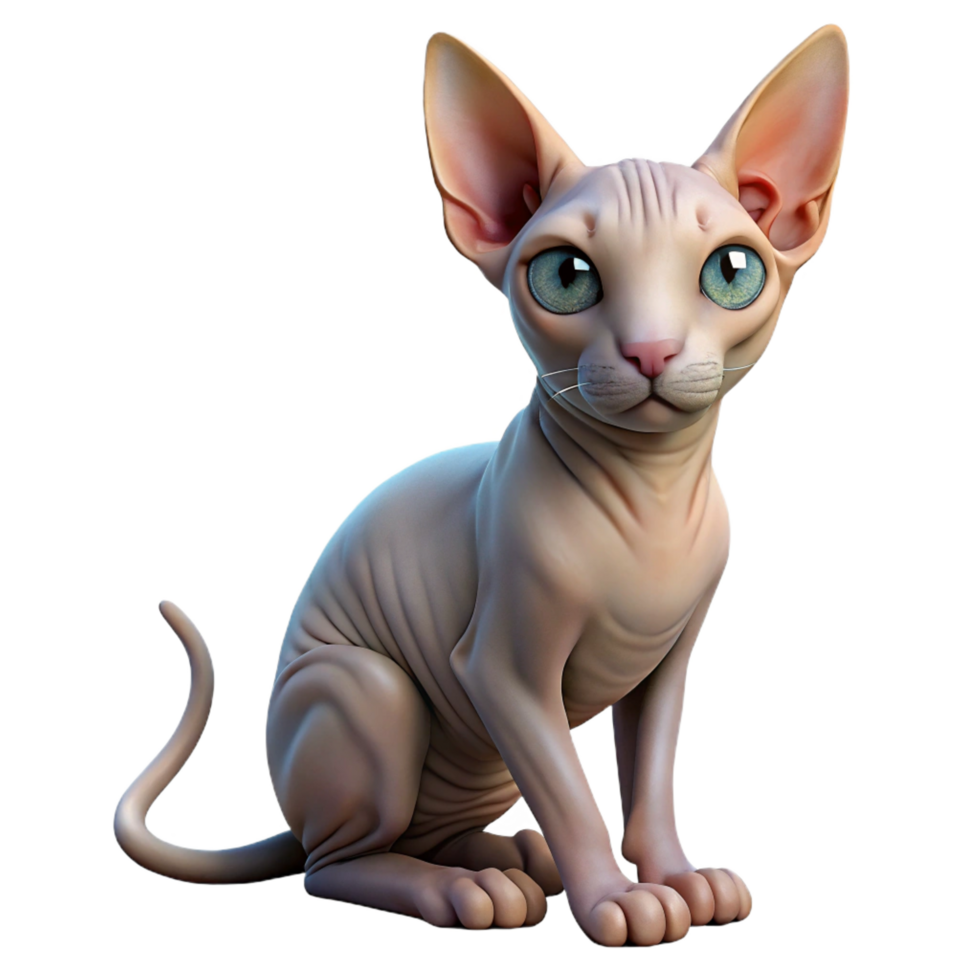wonderful rustic A Sphynx cat without fur, original png