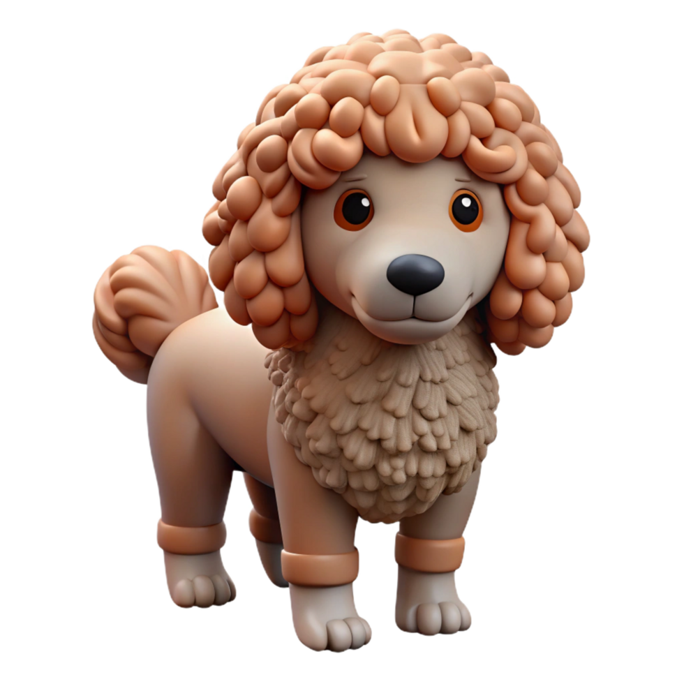 dramatic modern A Poodle with curly fur, professional png