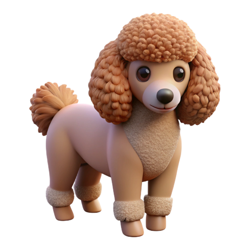 beautiful artistic A Poodle with curly fur, high quality png
