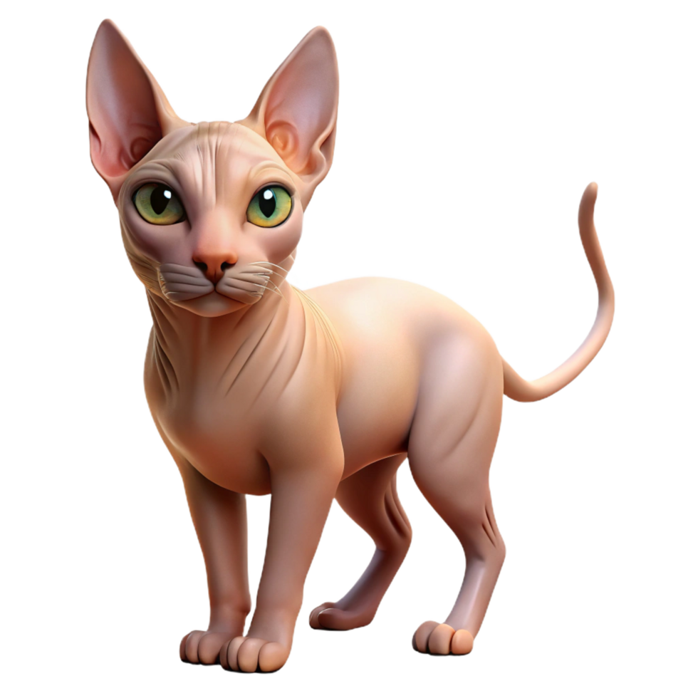 extraordinary artistic A Sphynx cat without fur, professional png