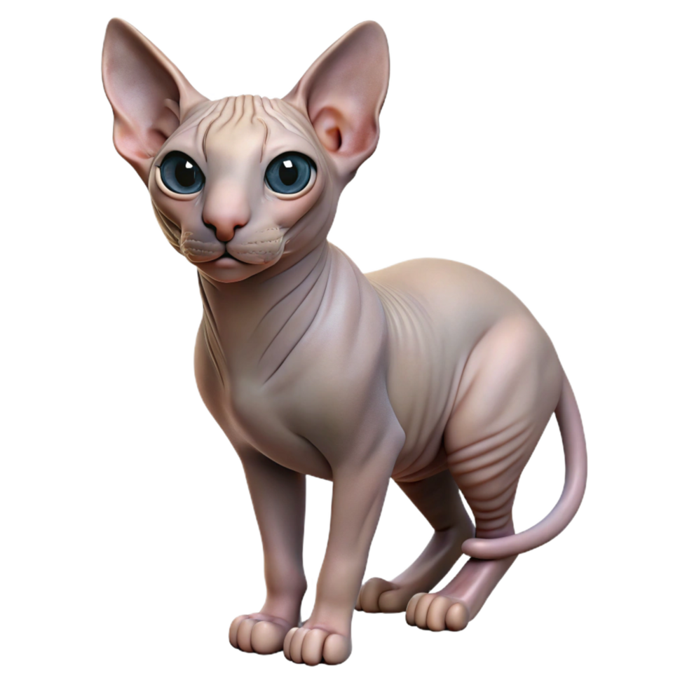 vibrant abstract A Sphynx cat without fur, exclusive png