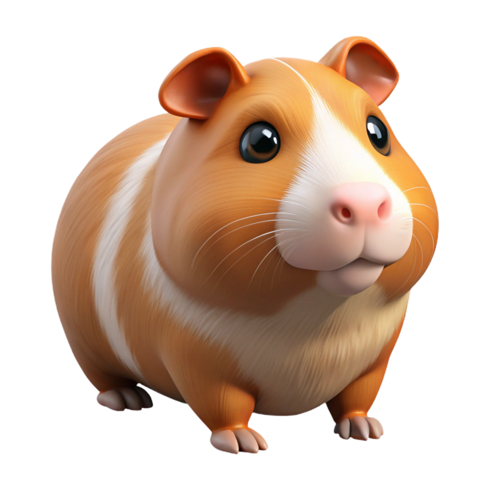 impressive artistic A guinea pig squeaking, authentic png