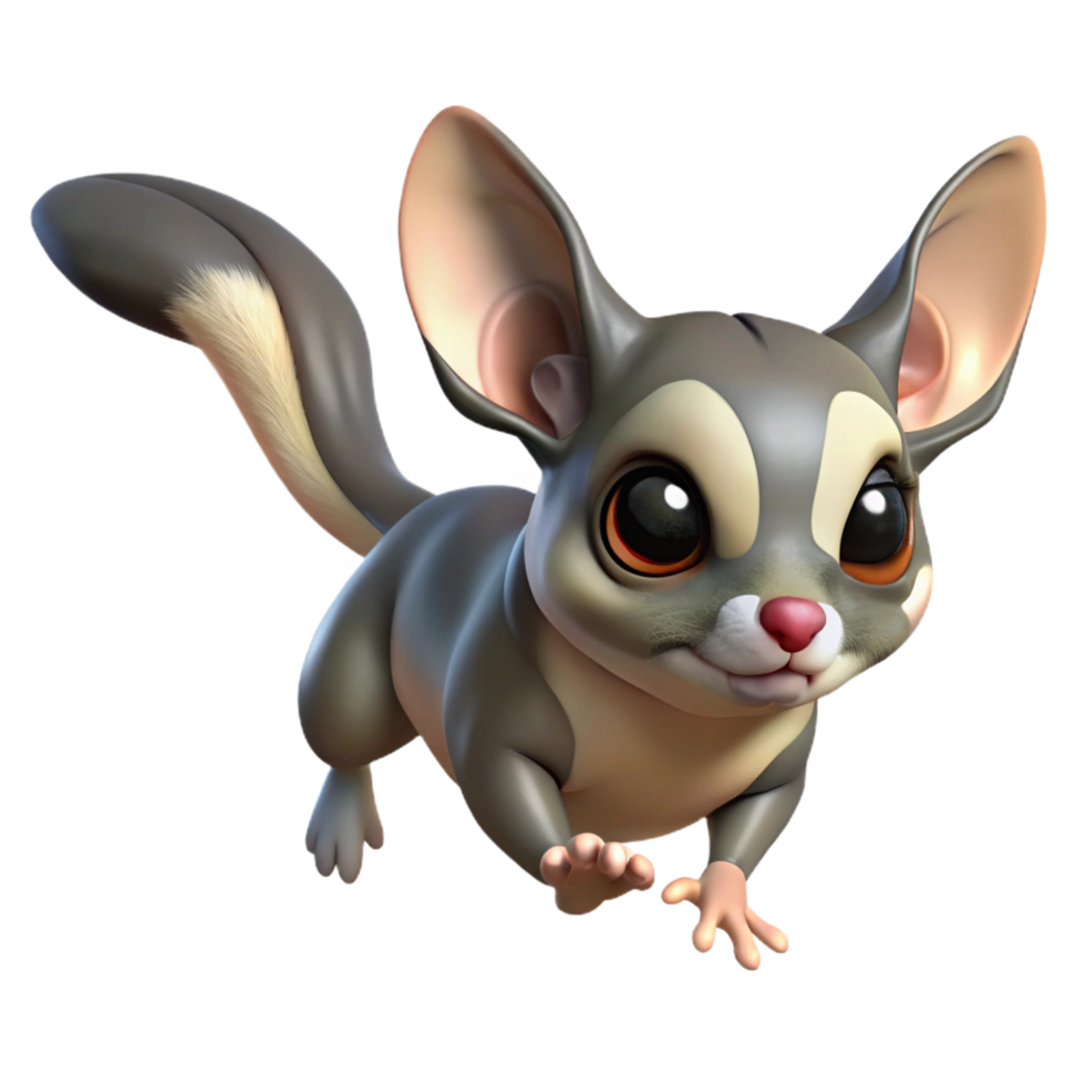 impressive creative A sugar glider gliding, authentic png
