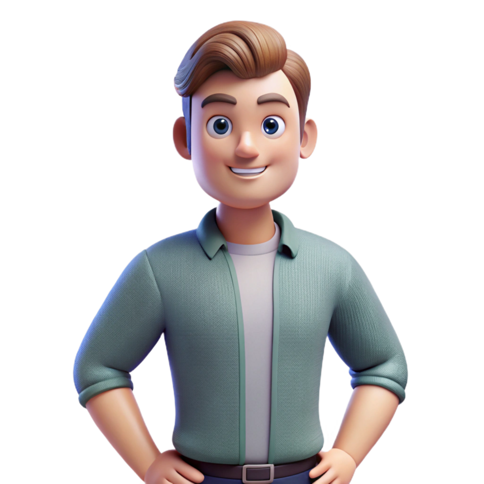 impressive rustic Confident young man in casual wear authentic png