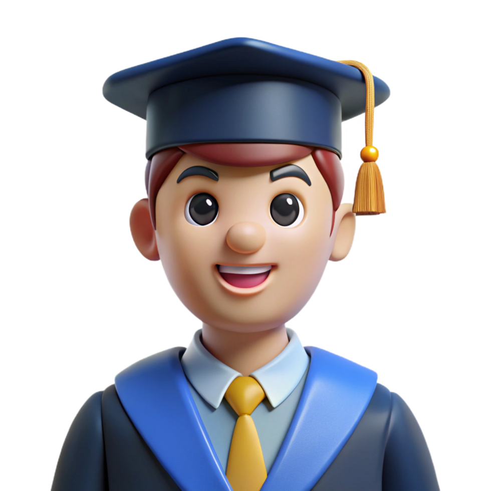 wonderful abstract Graduate student in cap and gown original png