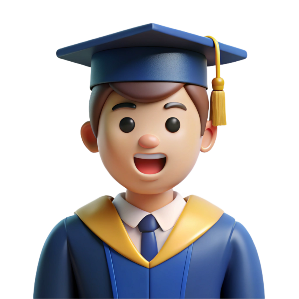 wonderful creative Graduate student in cap and gown original png