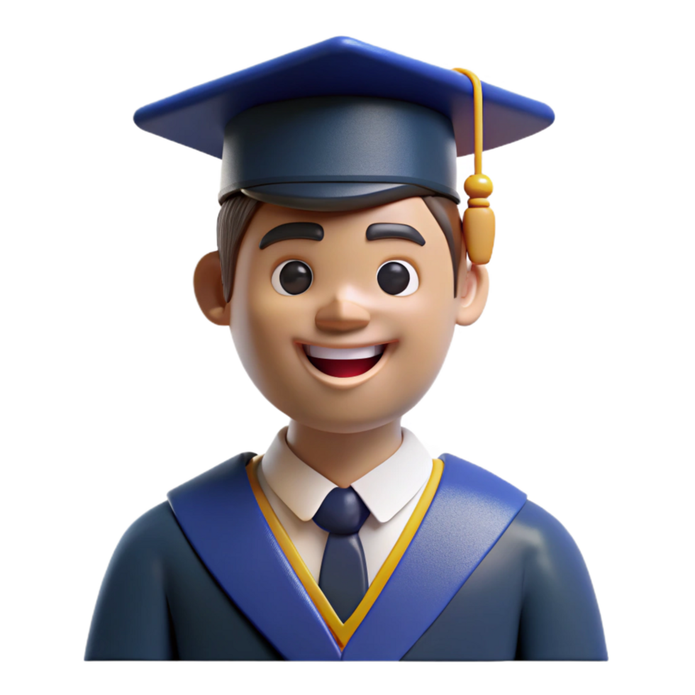 extraordinary creative Graduate student in cap and gown premium png
