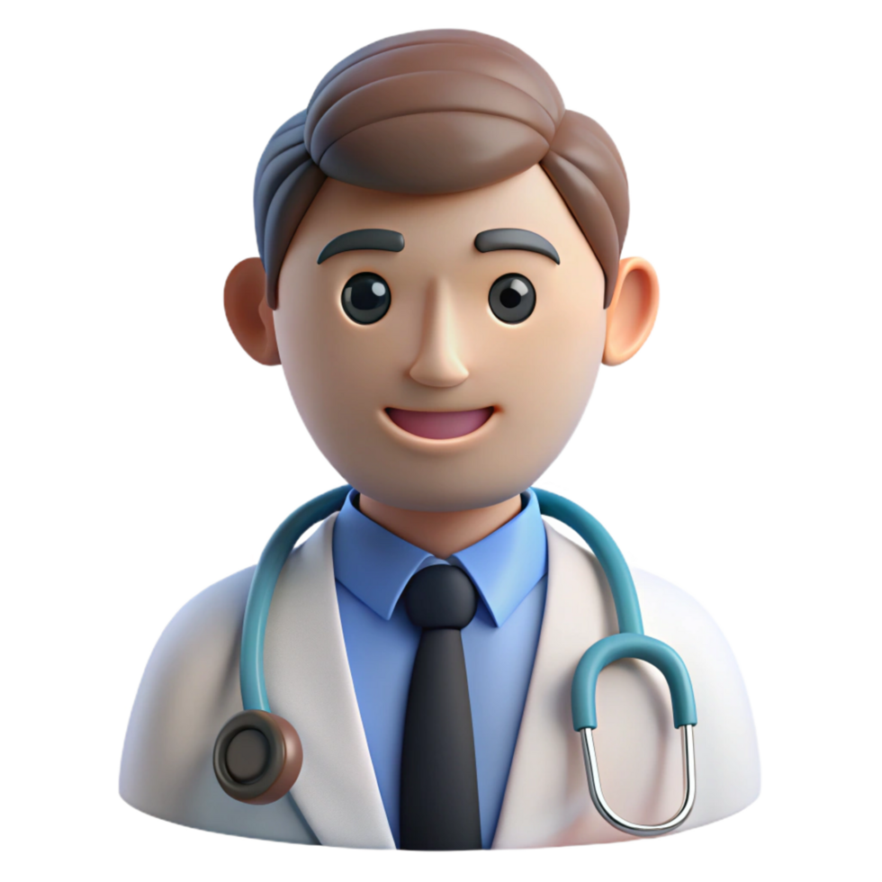 serene traditional Doctor with stethoscope around neck 4K png