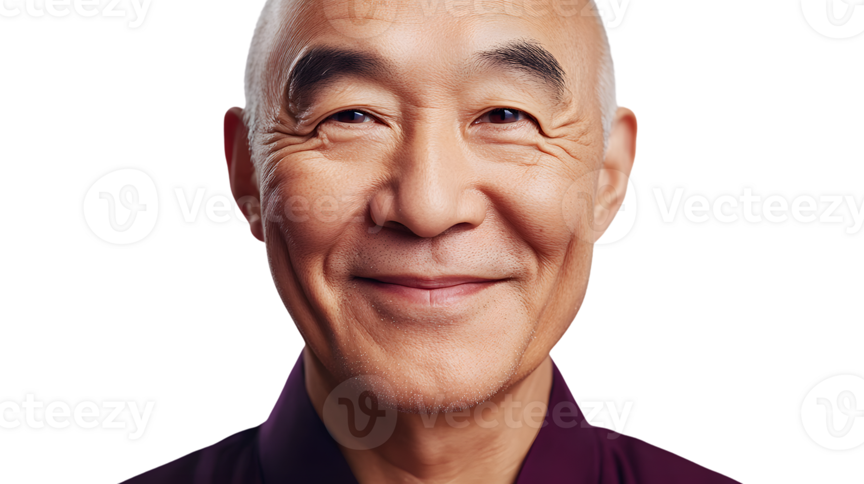A cheerful individual with a warm smile wearing a dark shirt against a black background png