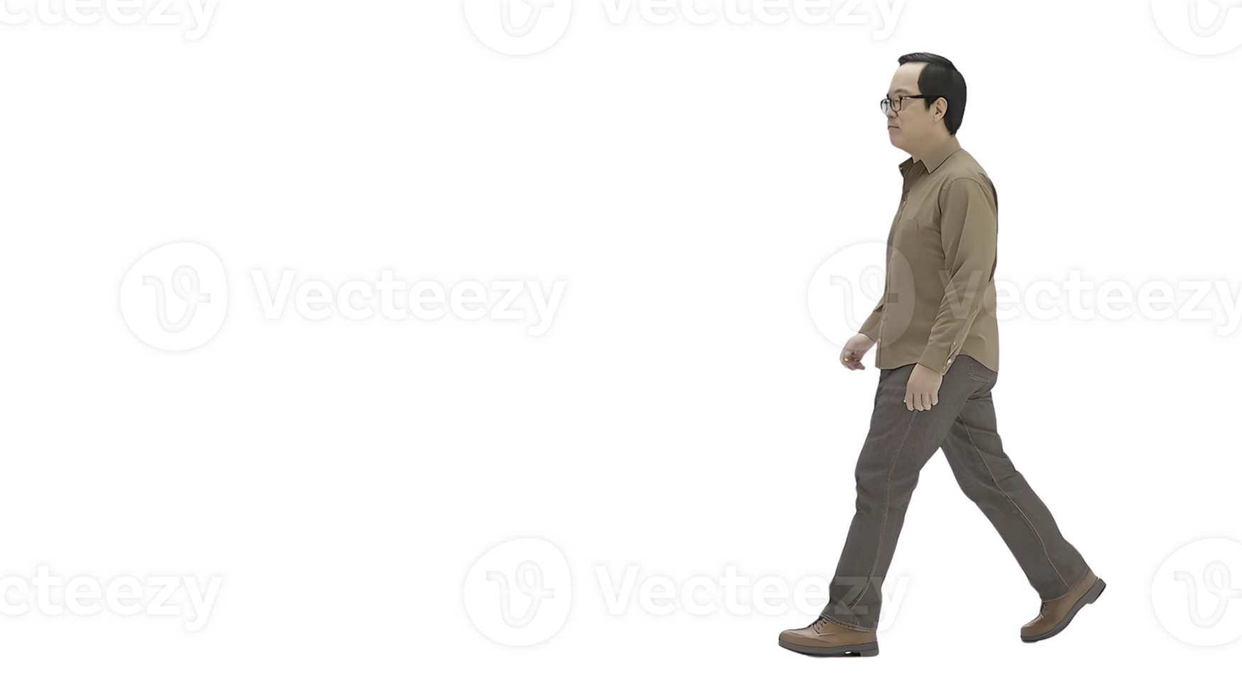 A man in casual attire walking confidently ideal for business lifestyle and motion graphics png
