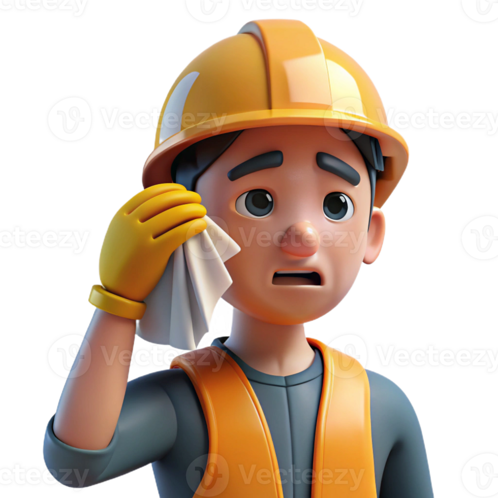 magnificent abstract Tired construction worker wiping sweat exclusive png