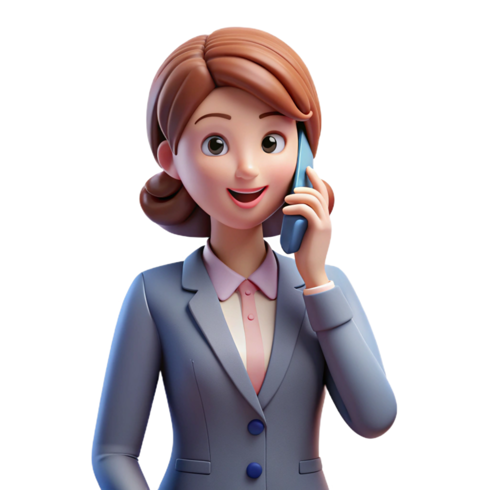 elegant minimalist Working professional woman on a phone call authentic png