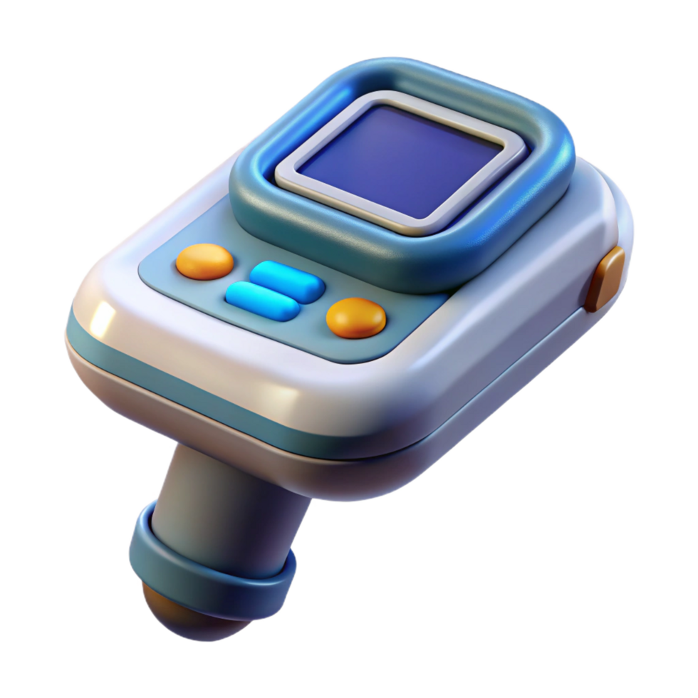 beautiful rustic Sci-Fi Medical Scanner, handheld, digital display 4K png