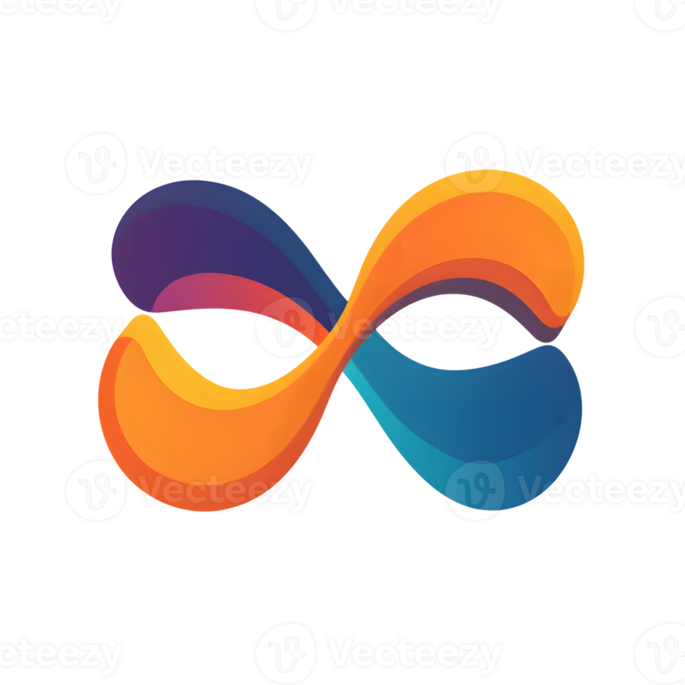Abstract Infinity Symbol with Vibrant Gradient Colors for Modern Design and Creative Projects png