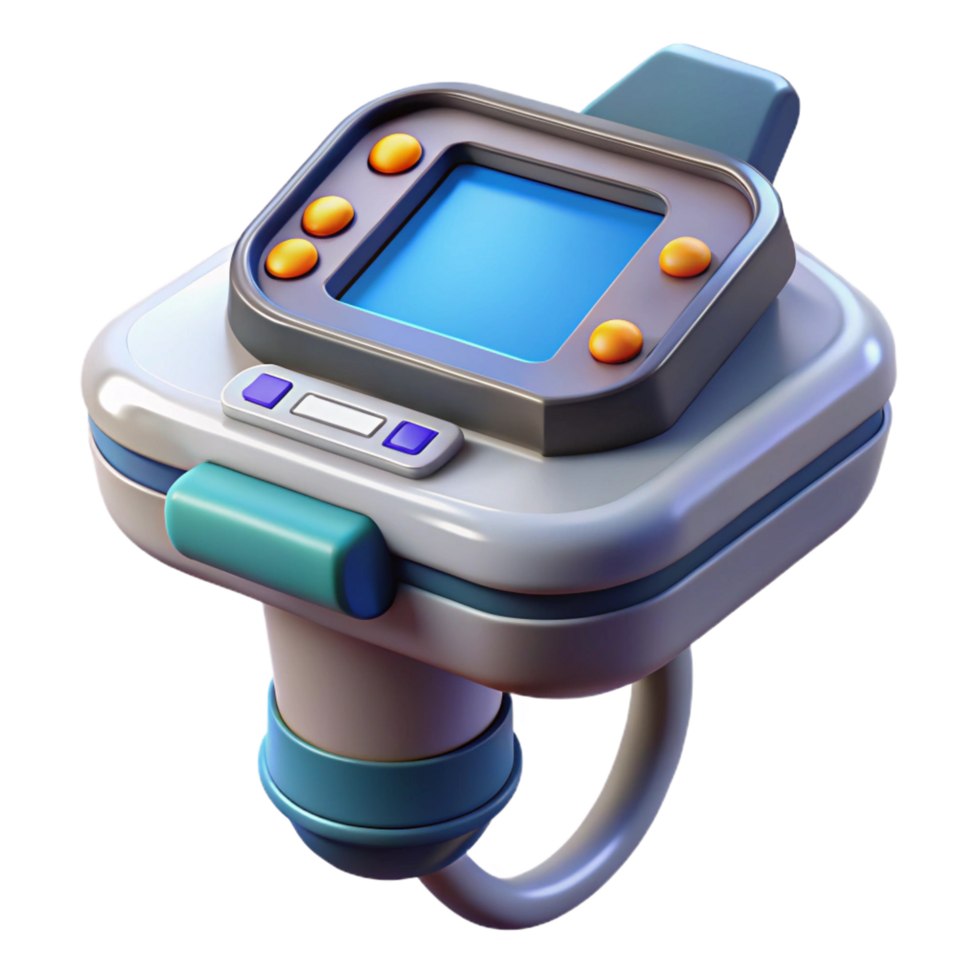 magnificent contemporary Sci-Fi Medical Scanner, handheld, digital display high quality png