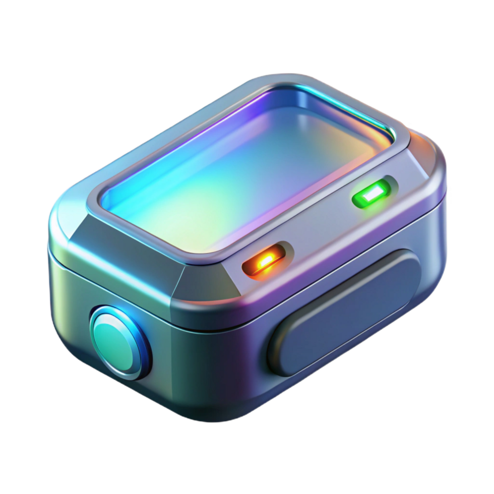 wonderful vintage Advanced Communication Device, holographic display, sleek design premium png