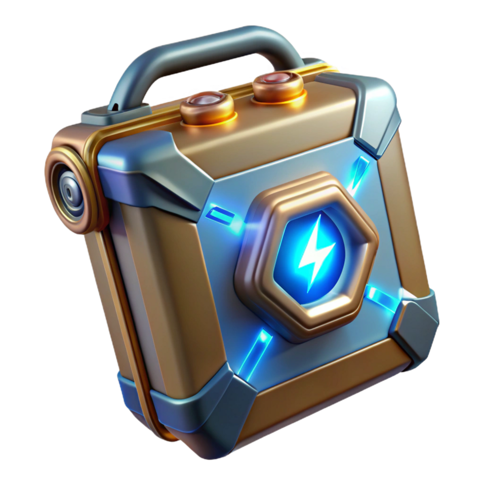 impressive classic Portable Energy Shield Generator, handheld, glowing energy field 4K png