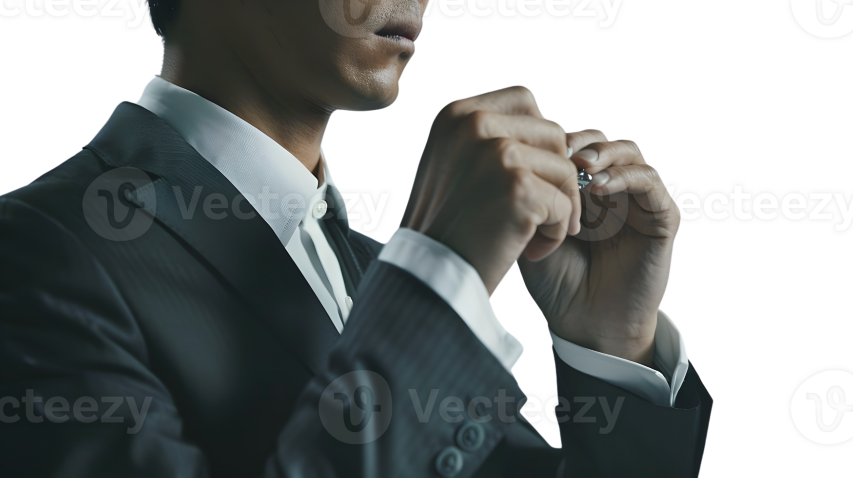 Businessman in Formal Attire Adjusting Cufflinks Professional Grooming Corporate Style Elega png