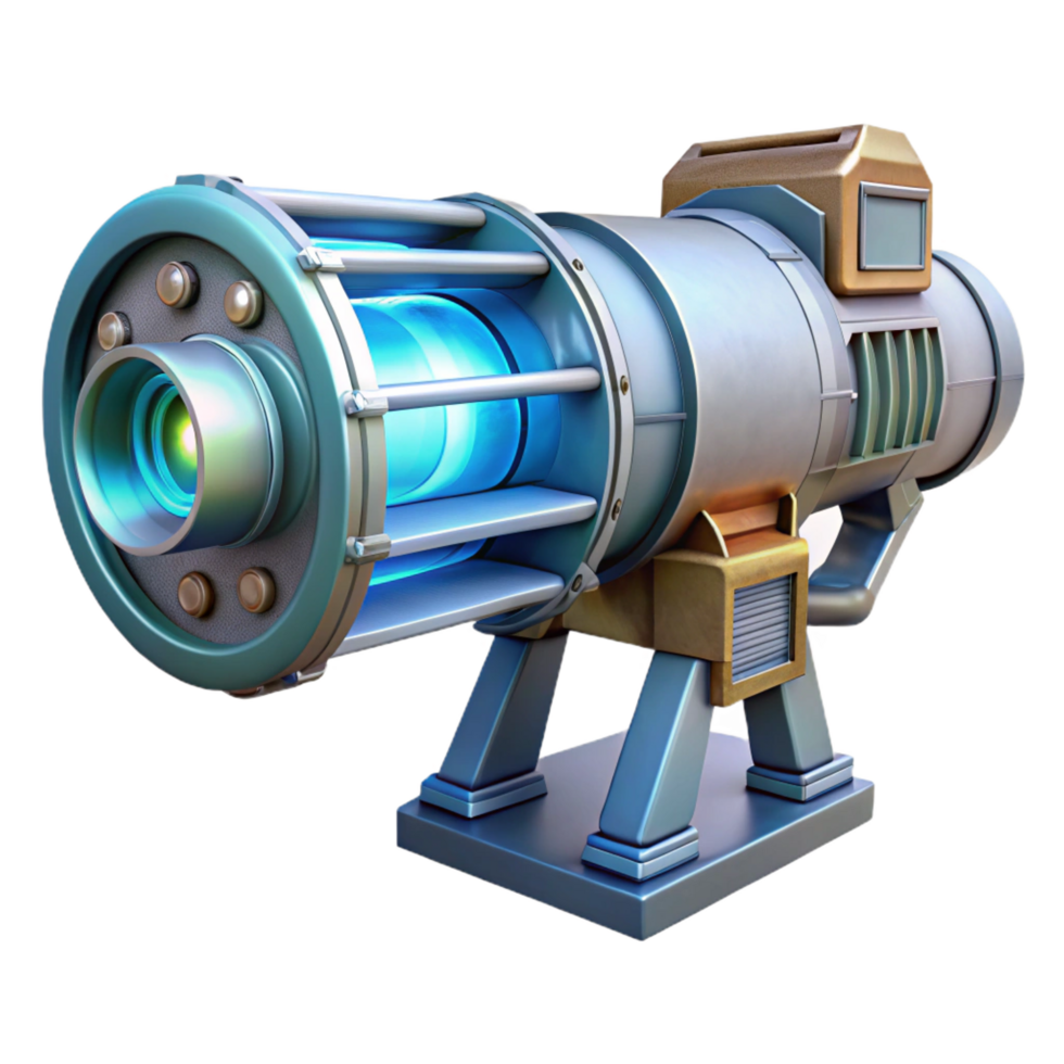 stunning abstract Laser Cannon, large barrel, intricate cooling system original png