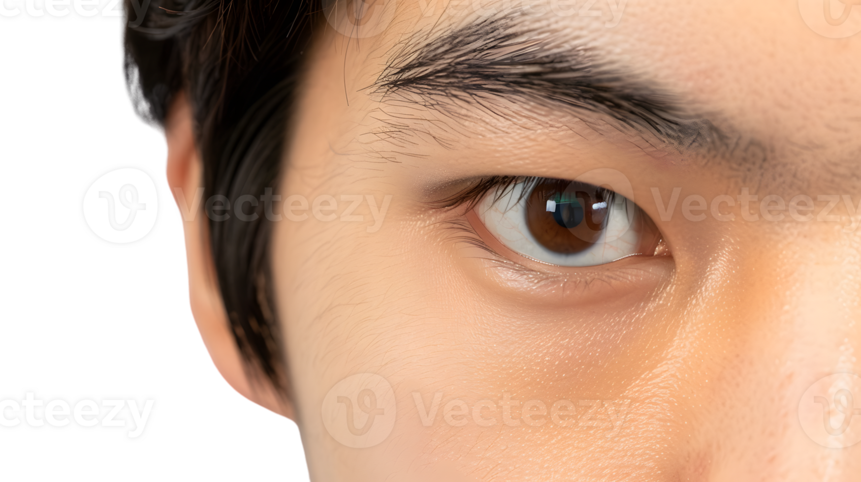 Closeup of a Persons Eye Brown Iris Eyebrow Skin Texture High Resolution png