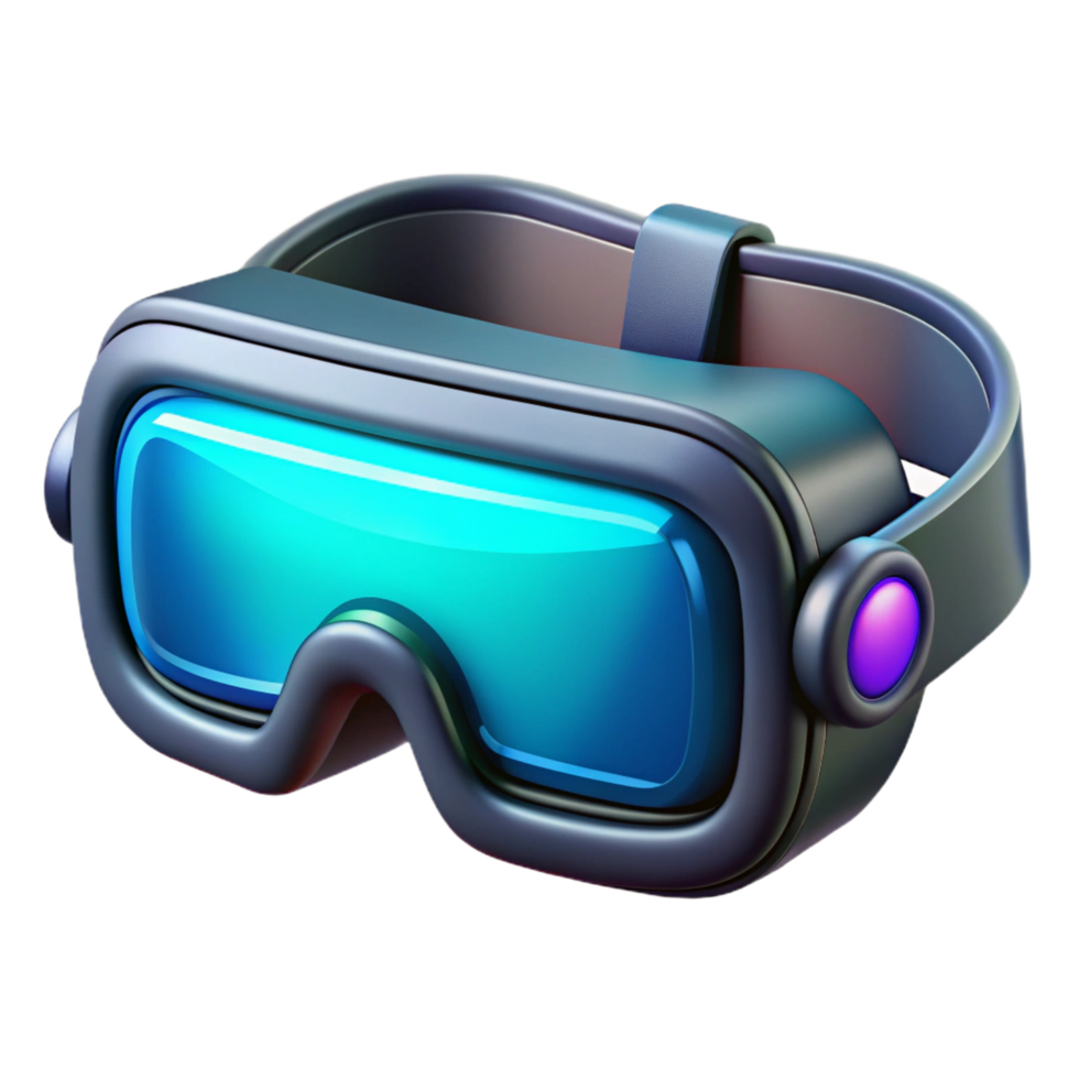 stunning traditional Cyberpunk Goggles, glowing HUD display, sleek design high resolution png
