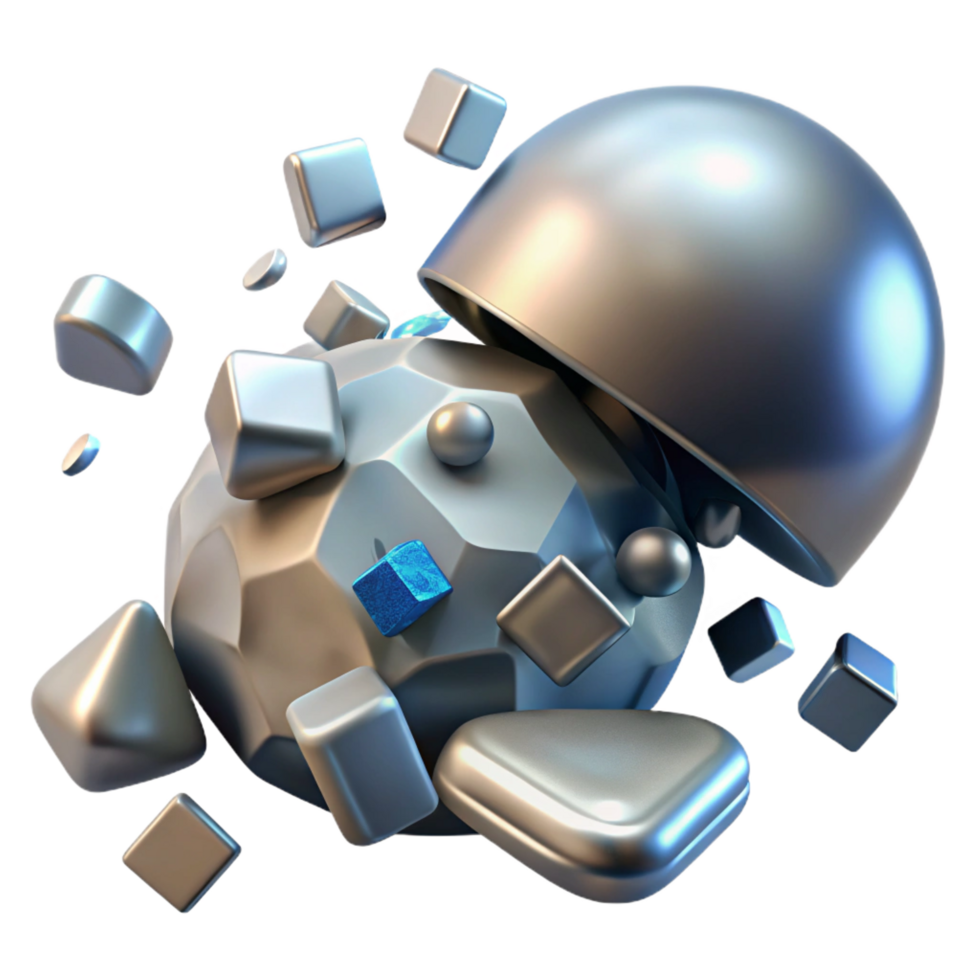beautiful rustic Space Debris, fragments of metal and plastic 4K png