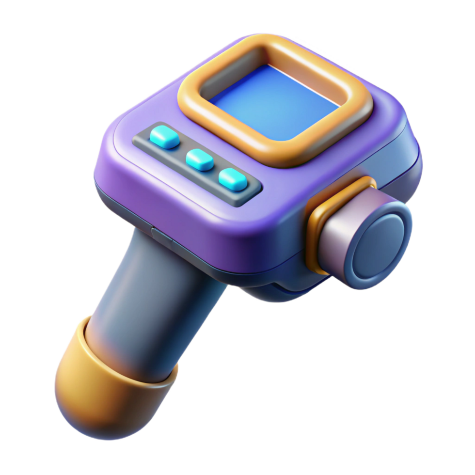extraordinary traditional Futuristic medical scanner, handheld, digital display high resolution png