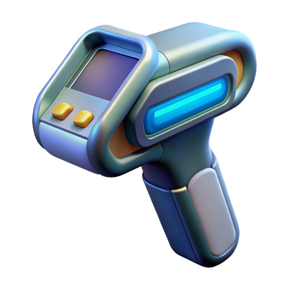 impressive artistic Futuristic medical scanner, handheld, digital display exclusive png